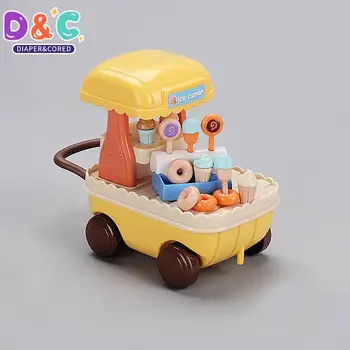 1:12 Srčkan Miniaturni Jedilnico Avto Lutke Simulacije Toy Model Mikro Hrana, Sladice, Sladoled Tovornjak Lutka Hiša Dodatki Darilo