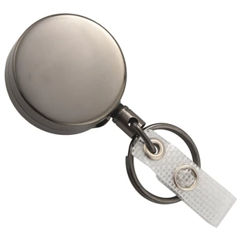 10 Pack Težka Zložljive Značko Imetnik Kolutu,Kovinski ID Značko Imetnik S Pasom ključe Za Ime Kartice Keychain