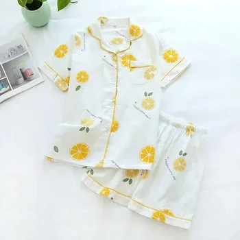 100% Cute Pižame Preproste Ženske Kratke Rokave Sleepwear Homewear Japonski bombaž Pajama Določa Risanke, kratke Hlače Ženske