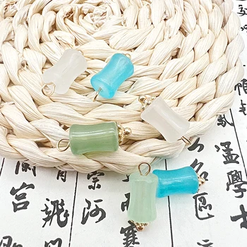 10pcs Novi Kitajski Slog Imitacije Jade Bambusa Noge Stekla DIY Ročno Ostra Nakit Zapestnico, Ogrlico, Dodatki, Okraski