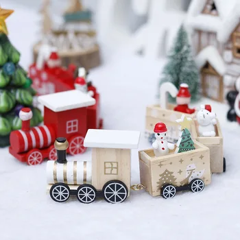 1pc Božični Okraski, Ustvarjalna Leseni Vlak Namizno Dekoracijo Otrok Holiday Gift Soba Okraski