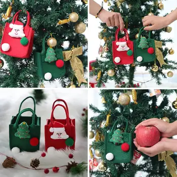 1PCS Božično Darilo Vrečko za Večkratno uporabo Trajne Torbici Santa Pakiranje Claus Piškoti Dekoracijo Prigrizki Ornament Apple Sladkarije Kristusa C8W2