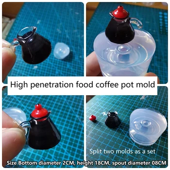 1Set Mini Plesni 1:12 Lutke Miniaturni Kavo Pot, ki grelnik vode DIY Silikonsko Plesni Lutka Hiša Pribor(Le Plesni)