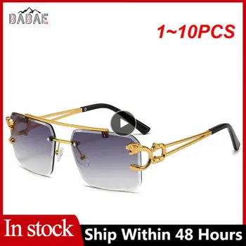 1~10PCS Lesene sončna Očala Za Moške Kvadratnih Rimless sončna Očala Ženske Lesa Zrn Vintage Moda na Prostem, Kolesarska Očala Luksuznih
