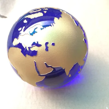20PCS/veliko, Gravirano Srebro/ zlata Zemljevid Modro Žogo 80 mm Kristalni Globus Za Kristalno Kroglo Kristalno Poslovna Darila, Obrti