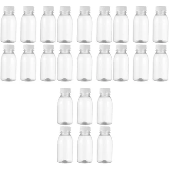 24 Kos Steklenico Mleka Sok Majhne Steklenice za Večkratno uporabo Mini Hladilnik Posode za Sadje-Pet Praznih Otrok s Pokrovi