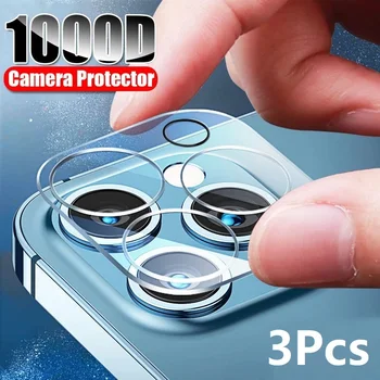 3pcs 3D HD Kamero Nazaj Stekla Ščitnike za iPhone 13 11 12 Pro Max 13Mini Zaščitno Steklo Objektiva Film na IPhone 14 15 PRO