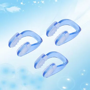 3pcs Unisex Plavanje Sponka za Nos Nos Varstvo Silikonski Dodatki Bazen za Odrasle Potapljanje Modra