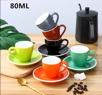 80ml Espresso Skodelico Barva Keramični Kreveljiti Evropske Popoldanski Čaj, Kava Pokal in Set Home Office Keramični Pitne Set