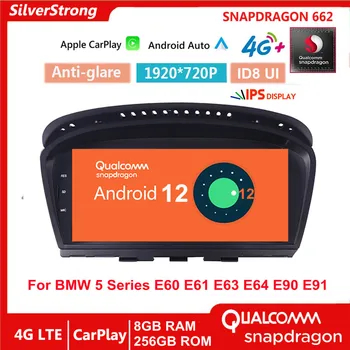 Android 12 Sistem DSP Avdio Avto IPS Zaslon na Dotik Za BMW E60 E92 2005-2012 WIFI KARTICE GPS Brezžična Carplay 8 Core Qualcomm ID8
