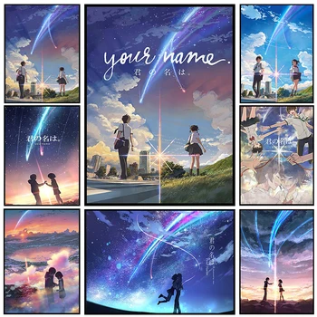 Anime Vaše Ime Serije Znak Platno Slikarstvo Plakat Estetske Plakat in Tiskanje Wall Art Slike Spalnica Dekoracijo Doma