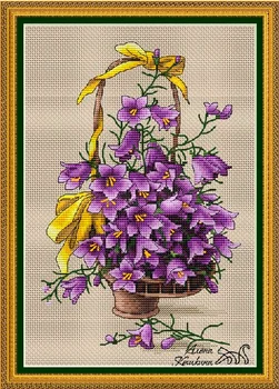 Bell Cvetna Košarica Visoke Kakovosti Navzkrižno šiv Ročno Šteje Platno DIY Navzkrižno stitch kompleti za Vezenje