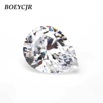 BOEYCJR Pear Rez 0.3/0.5/1/1.5/2/2.5/3/4/5ct D Barvo VVS1 Moissanite Diamond Izgubijo Kamen Nakit