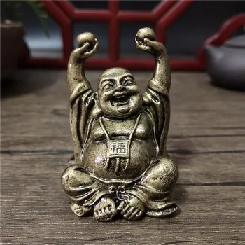 Bronaste Srečo, Smeh Kip Bude Okraski Smolo Kitajski Feng Shui Maitreja Buda Kiparstvo Figurice Doma Dekoracijo