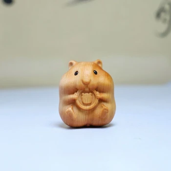 Carving dvanajst Kitajski zodiak živali na pečini ciprese lesa, ljubek mali miši, male živali, ročaj kos, namizni okraski