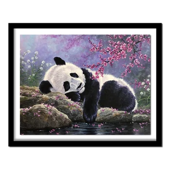 Diamond Slikarstvo Navzkrižno Šiv Živali Vezenje Diamond Panda Celoten Krog Vaja Doma Okras