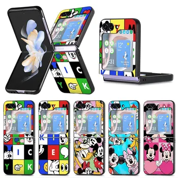 Disney Mickey Mouse Smešno Primeru Telefon za Samsung Galaxy Ž Flip 4 5 G Ž Flip 3 ZFlip3 Z Flip5 zflip Black Shockproof Primerih Pokrov
