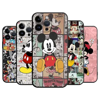 Disney Mickey Mouse Srčkan Primeru Telefon za iPhone XS X XR 14 15 Pro Max 7 6s 13 11 Pro SEBI 8 Plus 12 Mini 13pro Silikonski Lupini Pokrov