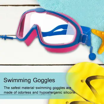 Fantje, Dekleta, Plavanje Očala S Čepi HD Nepremočljiva Anti-fog Nastavljiv Plavati Očala Očala, starih od 3-15