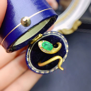 Fine nakit Naravnih 4*6 mm smaragdni prstan Sterling srebro serpentine preproste zasnove ring dekleta počitnice darilo