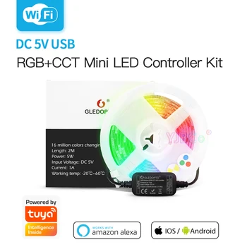 Gledopto Zigbee WiFi RGB+SCT LED Trakovi Luči Pametnega Doma Mini Krmilnik Kit, ki je Primerna Za TV Ozadju Kuhinjo Spalnica Hodnik