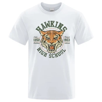 Hawkins Visoka Šola Hawkins 1983 Indiana Tshirt Moški Priložnostne Znoj Svoboden Tee Oblačila Mehko Poletje Crewneck Vrhovi Preprostost T-Shirt