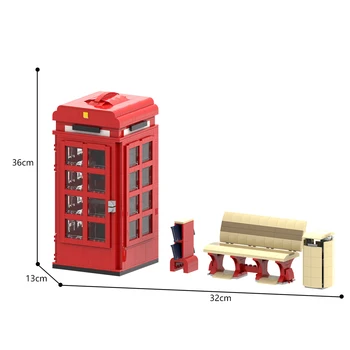 Ikona Točke London Rdeča Telefonska govorilnica gradniki Igrače Nastavite Mesto Streetscapes Telefonske Kabine Model za Otroke Darila
