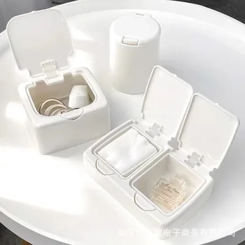 INS Preprost Desktop Mini Plastična Škatla za Shranjevanje Bombažno Krpo Škatli S pokrovom Prah-dokazilo Bullet Okno Tiskovine Shranjevanje Organizator