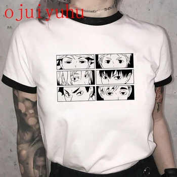 Japonski Anime Oya Oya Oya Haikyuu Majica s kratkimi rokavi Moški Poletje Vrhovi Kuroo Risanka T-shirt Karasuno Kawaii Letijo Visoko, Grafični Tees Moški