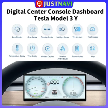 JUSTNAVI 2023 Za Tesla Model 3 Y Digital Dashboard, Heads Up Display Carplay Android Auto Aaccessories za Tesla HUD vrtilno