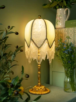 Klasični francoski retro namizno svetilko, high-end vzdušje lučka, spalnica, Ameriški podeželja tassel postelji svetilko