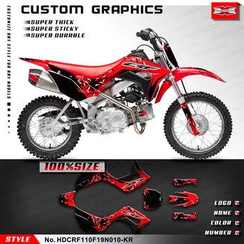 KUNGFU GRAFIKE Motokros Nalepke Motocikel Decals Kit Zaviti za Honda CRF110F 2019 2020 2021 2022 2023 2024 HDCRF110F19N010-KR