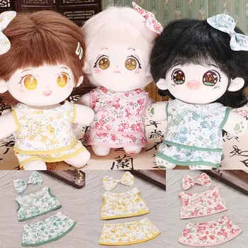 Moda Kitajski Slog 20 cm Bombaž Lutka, Majica, Krilo Obleke Obleke Fant Dekle Lutka Cheongsam DIY Punčko Oblačila Dodatki