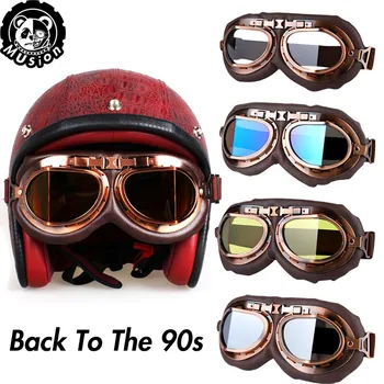 Motoristična Očala Očala Retro Vintage Klasični Moto Očala Za Harley Pilotni Steampunk ATV Kolo Baker Čelada
