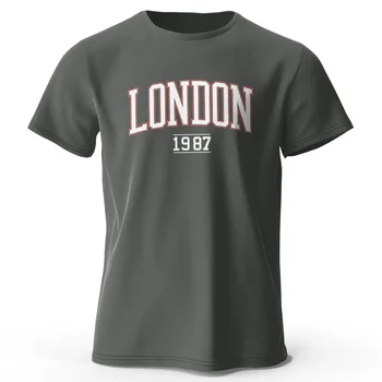 Moške London 1987 Vintage T-shirt Sport 100% Bombaž Tiskanja Prevelik Tees za Moške, Ženske, Šport Vrhovi