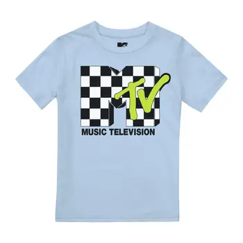 MTV Fantje T-shirt Checker Logotip Vrh Tee 7-13 Let Uradni