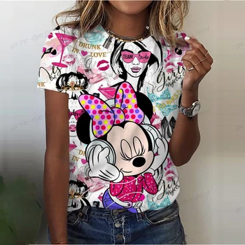 New Mickey Mouse otroška T-shirt Rojstni dan Poletje Kawaii Anime Žensk Risanka za Otroke Dekle T-shirt Priložnostne Vrh
