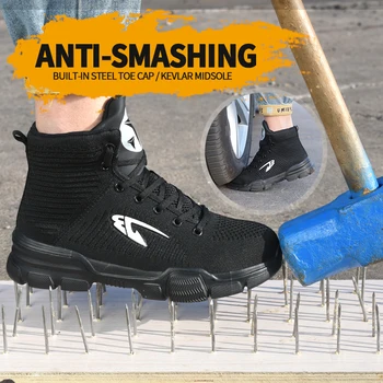 Novo Neuničljiv Moških Dela Varnosti Škornji na Prostem Vojaški čevlji Anti-smash Anti-punkcija Industrijske Čevlji Moški Čevlji Puščavski Škornji