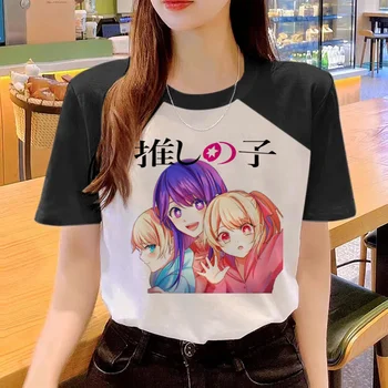 Oshi Št Ko Tee ženske grafični Japonski tshirt dekle y2k strip grafični oblačila