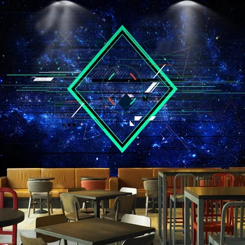 Ozadje po meri Sodobne znanstvene Fantastike Ustvarjalne Star Line Zidana Restavracija, Kavarna KTV Bar v Ozadju Stene Dekor De Papel Parede