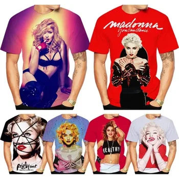 Pop Pevka in Igralka je Madonna T Shirt Prevelik Haikyuu Tshirts Ciccone Priložnostne moška Oblačila 3D Tiskanje Kratek sleeved majica s kratkimi rokavi Top