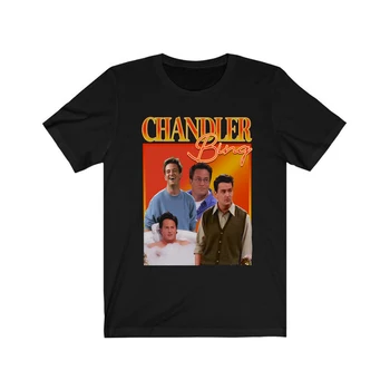 Prijatelji Chandler Bing Smešno Darilo 90. letih Majica s kratkimi rokavi Moški Ženske Prijatelji Poklon Retro T-Shirt Letnik Graphic Tee Poletje Kratek Rokav Tees