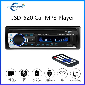 Ptopoyun avtoradio z Bluetooth Autoradio JSD-520 MP3 Player, FM, Avdio Stereo Sprejemnik Glasbe USB/TF V Dash 1 DIN AUX Vhod