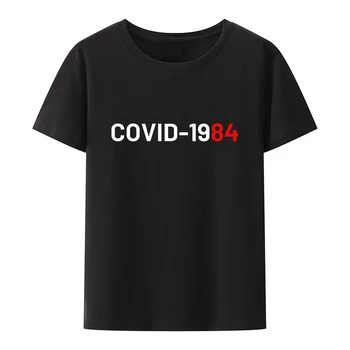 Smešno Covid-1984 Bombaža T-Shirt Ženska Oblačila za Ženske Trending Blusa Slim Svoboden Koszulki Edinstvena Ženska Oblačila Hip-hop Trend