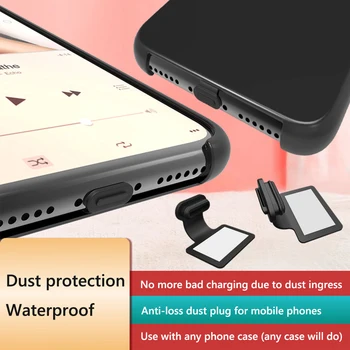 Telefon Polnjenje Vrata Dustproof Plug za Večkratno uporabo Nepremočljiva Anti-izgubil Dustproof Cover za Apple, Android Tip C IOS Vrata Micro USB