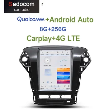 Tesla Qualcomm Carplay Avto DVD Predvajalnik 4G LTE DSP Android 11.0 8G+256G LTE Bluetooth, Wifi, GPS, RDS Radio Ford Mondeo za obdobje 2011-2015