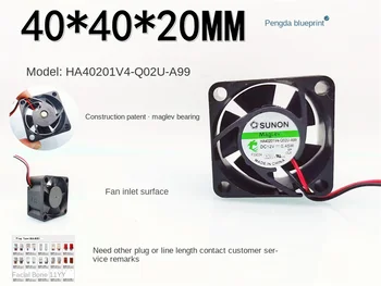 Tiho Jianzhu HA40201V4-Q02U-A99 Magnetna 4020 4 CM 12V 0.45 W Računalnik Hlajenje Fan40*40*20 MM