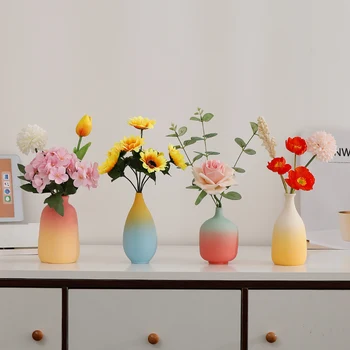 Vaza Keramike, Umetne Rože, Primerna Dnevna Soba, TV Omara za Dekoracijo Doma Visoko-kakovostni Razred Barva Porcelana Preprost Kitajski Obleko