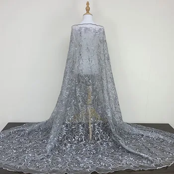 Visoka kakovost gaza tkanine Sivo barvana preja vezenje tissu Princesa obleko poročno obleko cheongsam krilo DIY vrečko tissu