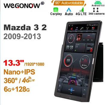 Vrtljiv 1920*1080 13.3 Ownice Android10.0 Avto Večpredstavnostnih za Mazda 3 2 2009-2013 Avto Radio 4G LTE 360 Optični Koaksialni Št DVD